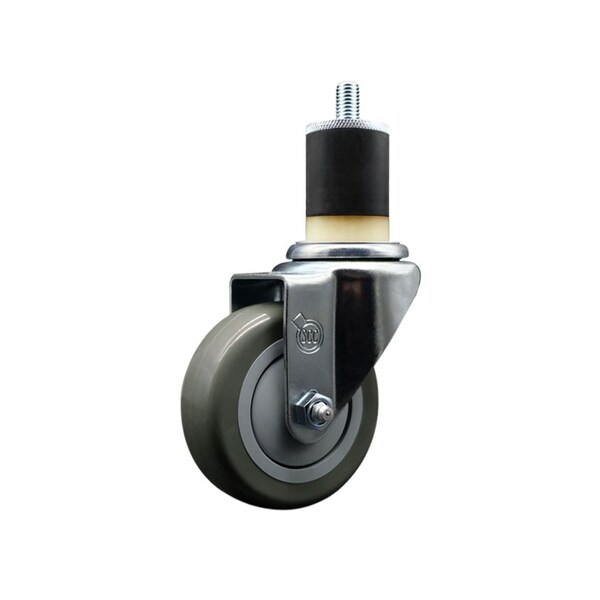Service Caster 3.5'' SS Gray Poly Wheel Swivel 1-7/8'' Expanding Stem Caster SCC-SSEX20S3514-PPUB-178 - main